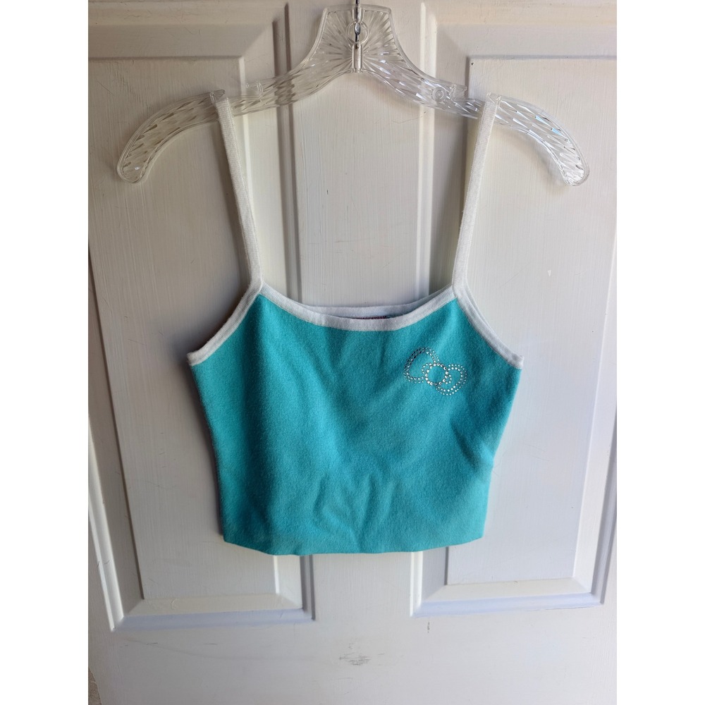 Hello Kitty Y2K Limited Edition 50th Anniversary Knit Cropped Tank in Teal M